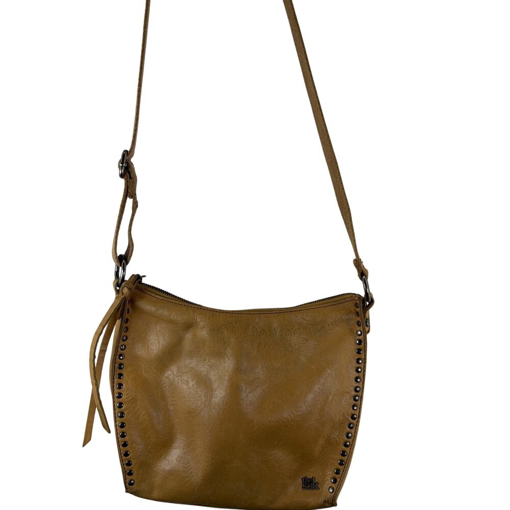 the Sak Crossbody Purse Handbag Med Sequoia Tan Studded Leather Boho Bohemian